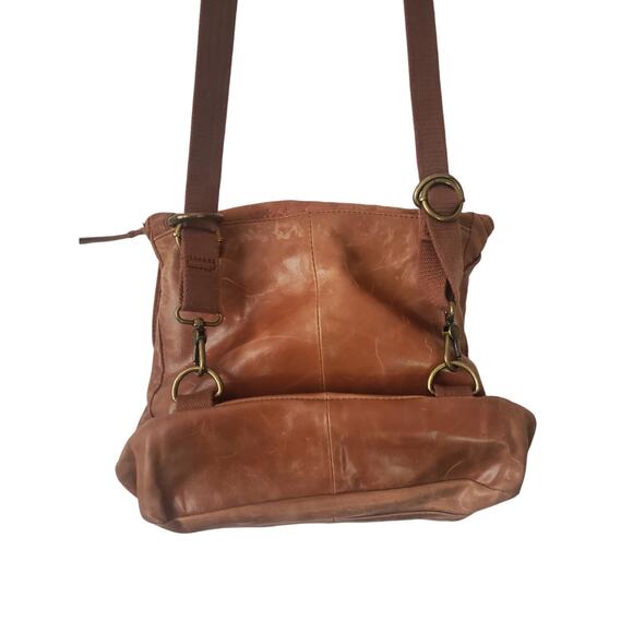 The Sak Ventura Embossed Leather Convertible Backpack/Crossbody Brown - Picture 3 of 11